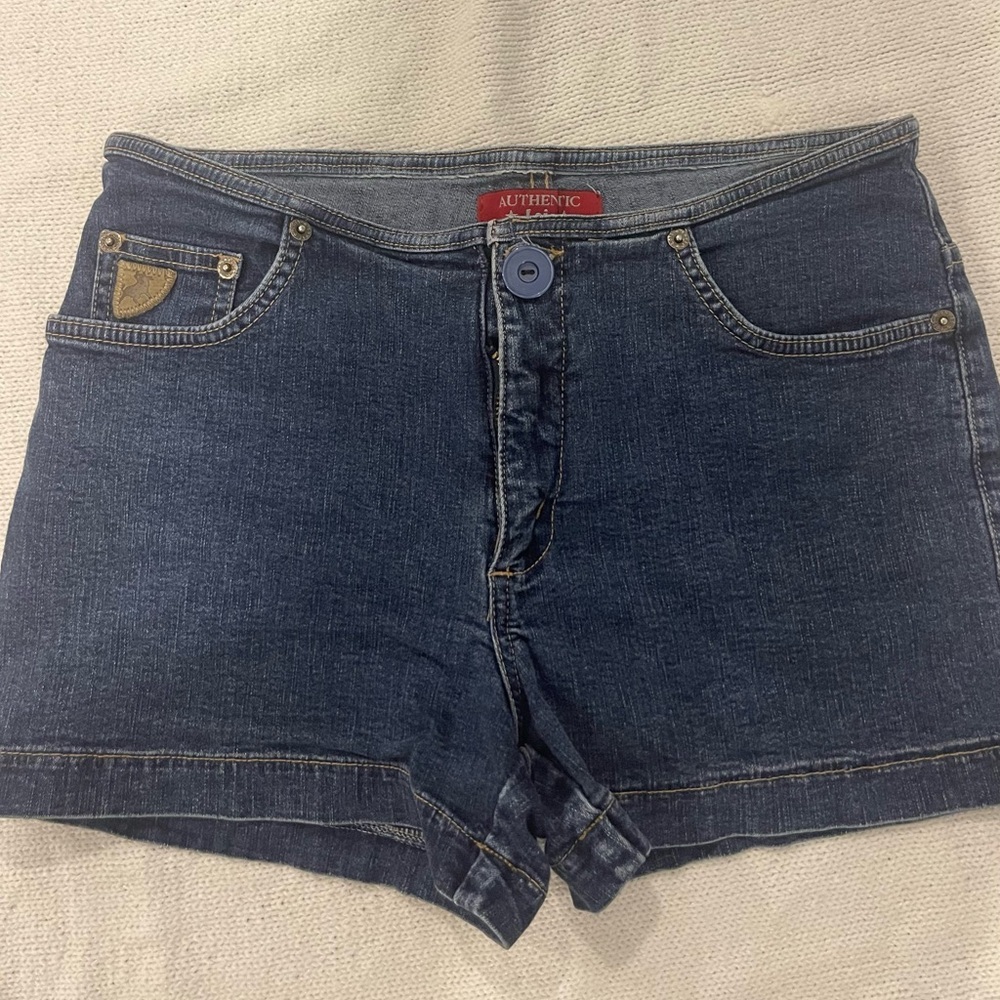 Vintage Lois Denim Women's Y2K Shorts - size 28 blue